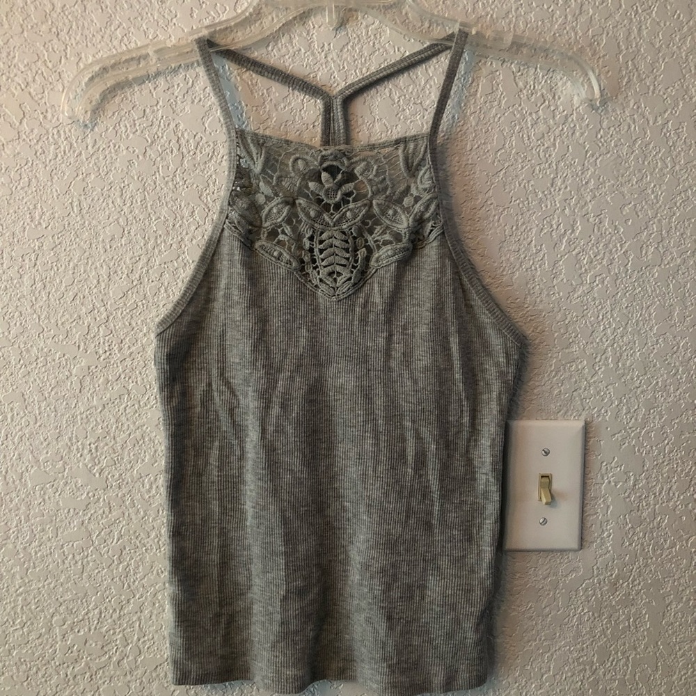 Aeropostale light grey lace camisole size M medium